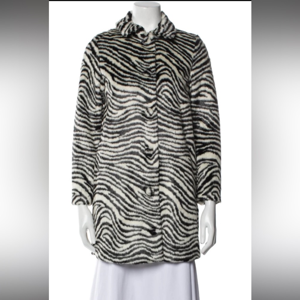Brand new with tags Frances Valentine Sedgwick  zebra Faux Fur car coat